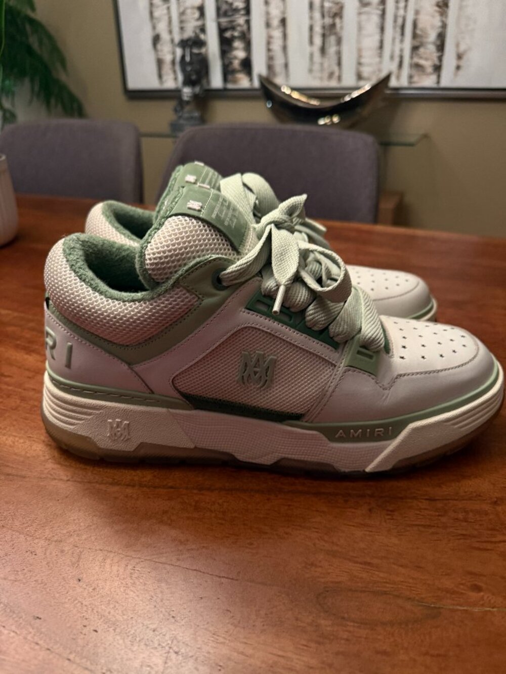White and Green AMIRI MA-1 Shoes - Size 12 (Size 46)